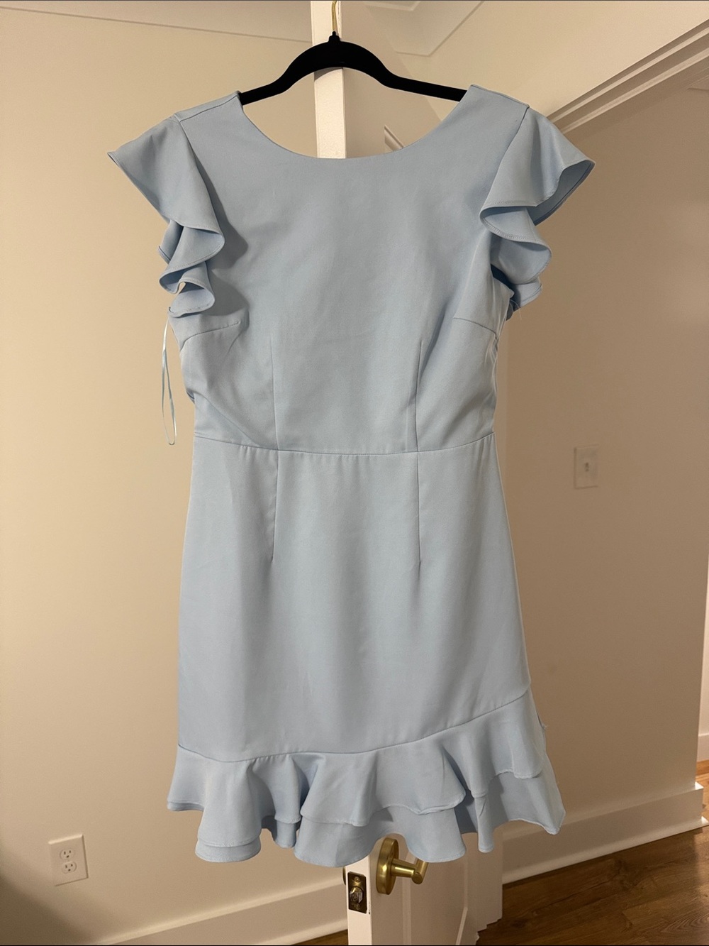 TCEC Light Blue Ruffle Hem Mini Dress